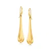 Ross-simons Italian 18kt Yellow Gold Elongated Drop Earrings In Yellow