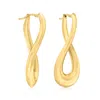 Ross-simons Italian 18kt Yellow Gold Elongated Twisted Hoop Earrings In Yellow