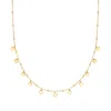 Ross-simons Italian 18kt Yellow Gold Heart And Bead Station Necklace In Gold