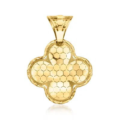 Ross-simons Italian 18kt Yellow Gold Honeycomb Clover Pendant