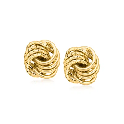 Ross-simons Italian 18kt Yellow Gold Love Knot Earrings In Multi