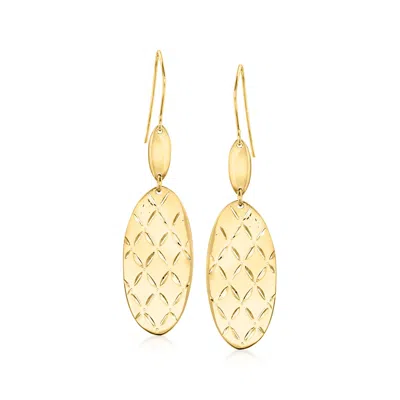 Ross-simons Italian 18kt Yellow Gold Oval Drop Earrings In Multi