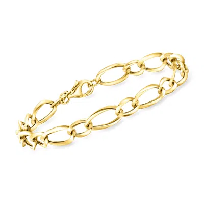 Ross-simons Italian 18kt Yellow Gold Oval-link Bracelet In Multi