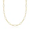 Ross-simons Italian 18kt Yellow Gold Oval-link Necklace In Multi