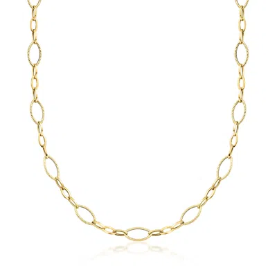 Ross-simons Italian 18kt Yellow Gold Oval-link Necklace In Multi