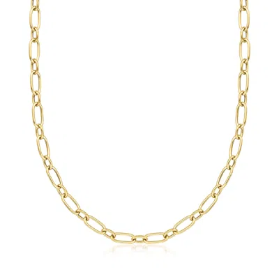 Ross-simons Italian 18kt Yellow Gold Oval-link Necklace In Multi