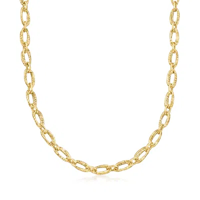 Ross-simons Italian 18kt Yellow Gold Oval-link Necklace In Multi