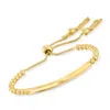 Ross-simons Italian 18kt Yellow Gold Over Sterling Silver Beaded Bolo Bracelet In Gold