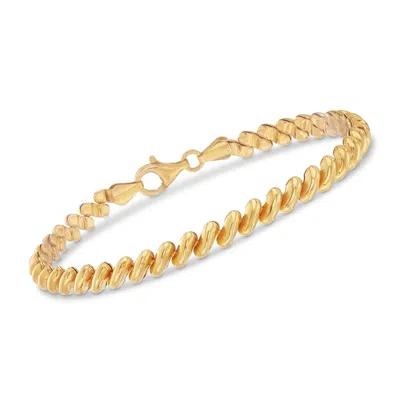 Ross-simons Italian 18kt Yellow Gold Over Sterling Silver San Marco Bracelet In Multi