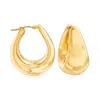 Ross-simons Italian 18kt Yellow Gold Over Sterling Wide Hoop Earrings In Gold