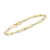 Ross-simons Italian 18kt Yellow Gold Paper Clip Link Bracelet In Gold