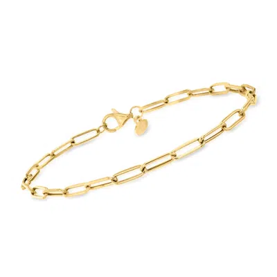 Ross-simons Italian 18kt Yellow Gold Paper Clip Link Bracelet In Multi