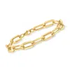 Ross-simons Italian 18kt Yellow Gold Paper Clip Link Bracelet With Lobster Clasp In Gold