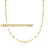 Ross-simons Italian 18kt Yellow Gold Paper Clip Link Necklace In Gold