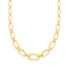 Ross-simons Italian 18kt Yellow Gold Paper Clip Link Necklace In White