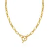 ROSS-SIMONS ITALIAN 18KT YELLOW GOLD PAPER CLIP LINK TOGGLE NECKLACE