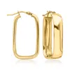 Ross-simons Italian 18kt Yellow Gold Rectangular Hoop Earrings In Yellow