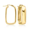 Ross-simons Italian 18kt Yellow Gold Rectangular Hoop Earrings In Gold