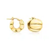 Ross-simons Italian 18kt Yellow Gold Shrimp Hoop Earrings In Yellow