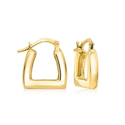 Ross-simons Italian 18kt Yellow Gold Square Hoop Earrings In Multi