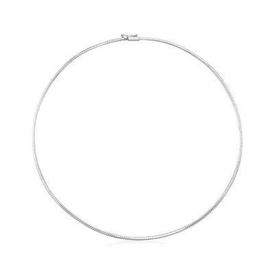 Ross-simons Italian 1.8mm 14kt White Gold Omega Necklace