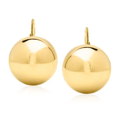 Ross-simons Italian 18mm 18kt Gold Over Sterling Ball Drop Earrings