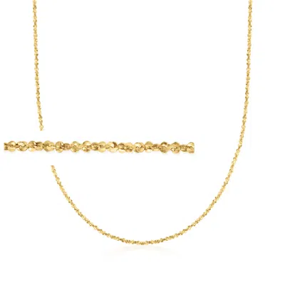 Ross-simons Italian 1mm 14kt Yellow Gold Crisscross Chain Necklace In Multi