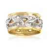Ross-simons Italian 2-tone Sterling Silver Byzantine Ring In White