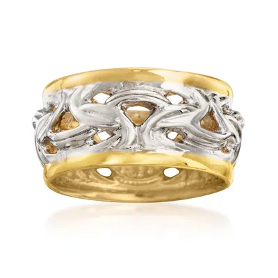 Ross-simons Italian 2-tone Sterling Silver Byzantine Ring In White