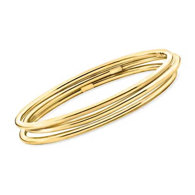 Ross-simons Italian 22kt Gold Over Sterling Jewelry Set: 3 Polished Bangle Bracelets