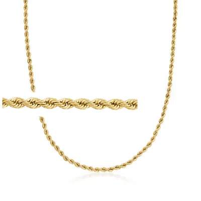 Ross-simons Italian 2.2mm 18kt Yellow Gold Rope-chain Necklace In Multi