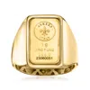 Ross-simons Italian 24kt Gold Fleur-de-lis 1-gram Ingot Signet Ring With 14kt Yellow Gold Band In Yellow