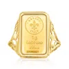 Ross-simons Italian 24kt Yellow Gold 1-gram Ingot Ring With 14kt Yellow Gold Band In Yellow