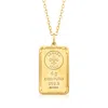 Ross-simons Italian 24kt Yellow Gold Fleur-de-lis 5-gram Ingot Pendant Necklace With 14kt Gold Frame In Multi