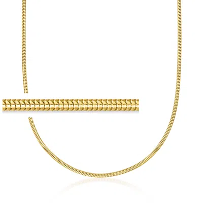 Ross-simons Italian 2.4mm 18kt Gold Over Sterling Snake-chain Necklace