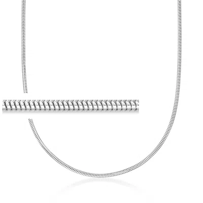 Ross-simons Italian 2.4mm Sterling Silver Snake-chain Necklace In Metallic