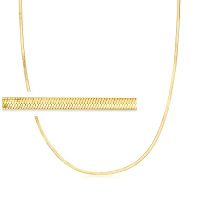 Ross-simons Italian 2mm 18kt Gold Over Sterling Herringbone Chain Necklace