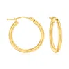 Ross-simons Italian 2mm 18kt Yellow Gold Hoop Earrings In Yellow
