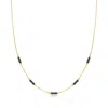 ROSS-SIMONS ITALIAN 2MM ONYX BEAD TRIO STATION NECKLACE IN 14KT YELLOW GOLD