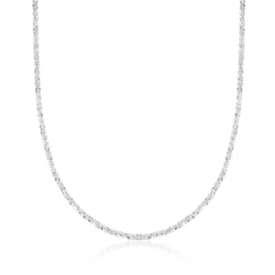 Ross-simons Italian 2mm Sterling Silver Crisscross-chain Necklace In Multi