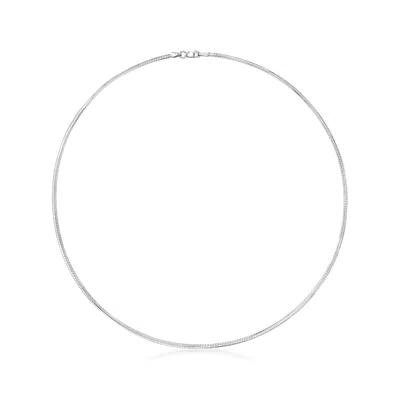 Ross-simons Italian 2mm Sterling Silver Omega Necklace In Multi