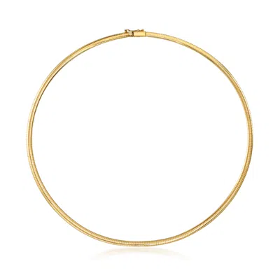 Ross-simons Italian 4mm 14kt Yellow Gold Omega Necklace In Multi