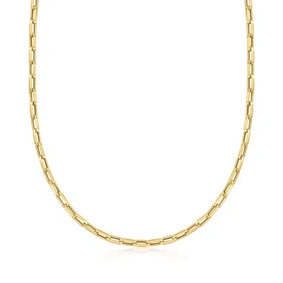 Ross-simons Italian 4mm 14kt Yellow Gold Paper Clip Link Necklace In Multi