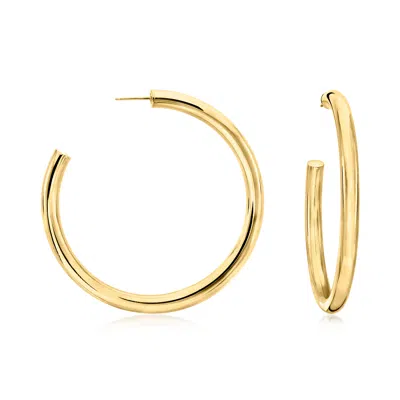 Ross-simons Italian 5mm 18kt Gold Over Sterling Hoop Earrings In Yellow