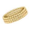 Ross-simons Italian 5mm 18kt Gold Over Sterling Jewelry Set: 3 Bead Stretch Bracelets In Multi
