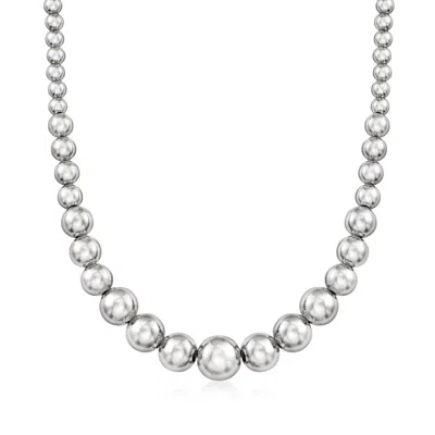 Ross-simons Italian 6-14mm Sterling Silver Graduated Bead Necklace In Multi