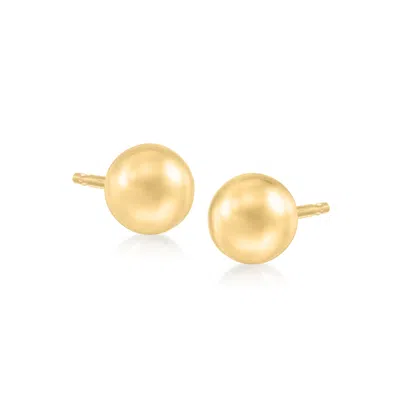 Ross-simons Italian 6mm 18kt Yellow Gold Ball Stud Earrings In Multi