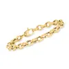 Ross-simons Italian 6mm Cable-link Bracelet In 14kt Yellow Gold In Multi