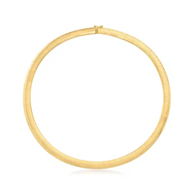 Ross-simons Italian 8.10mm 14kt Yellow Gold Omega Necklace In Multi