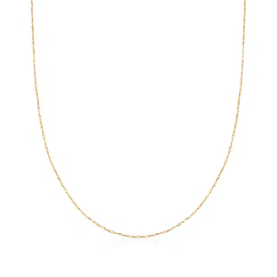 Ross-simons Italian .8mm 14kt Yellow Gold Adjustable Singapore Chain Necklace